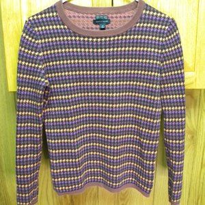 Tommy Hilfiger women’s purple houndstooth long sleeve crew neck sweater / SP